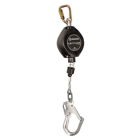 Latitude HD 11' Cable Single Leg SRL: Carabiner, Rebar Hook